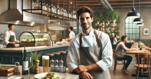 A man in kitchen