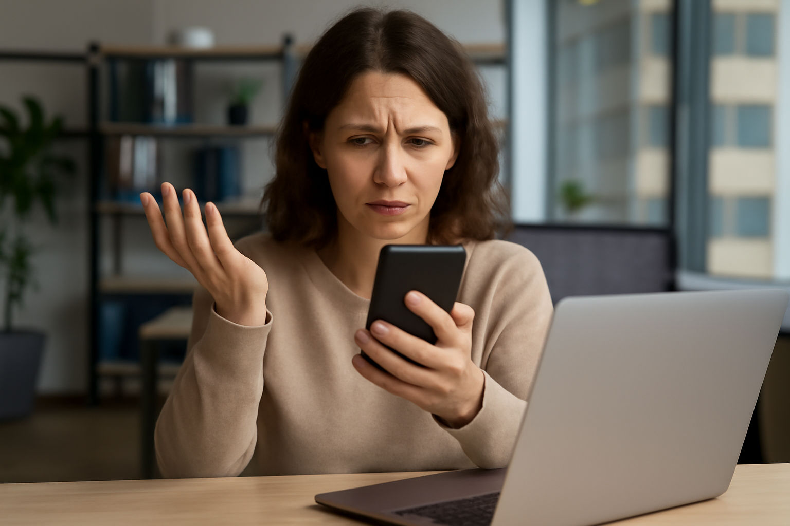 A women using a phone