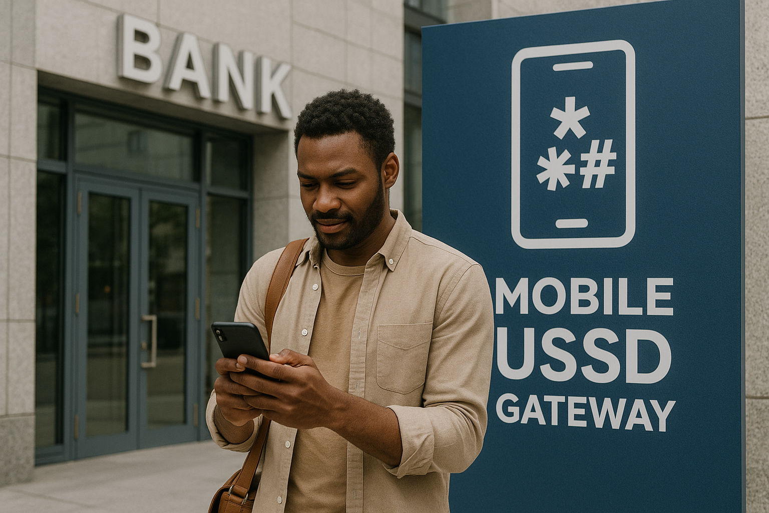 person using mobile banking